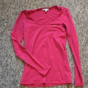 Lacoste Women's Fuchsia Long Sleeve Tee